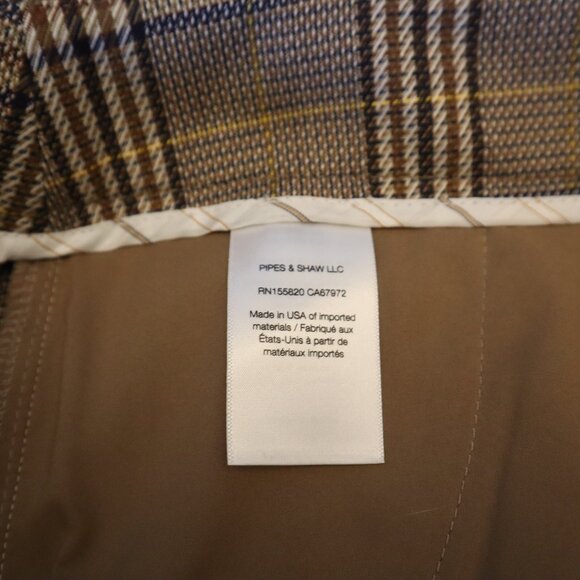 Veronica Beard Tani Pant Brown Check Plaid Classic Trousers Size 4 - Picture 7 of 8